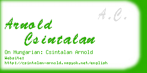 arnold csintalan business card